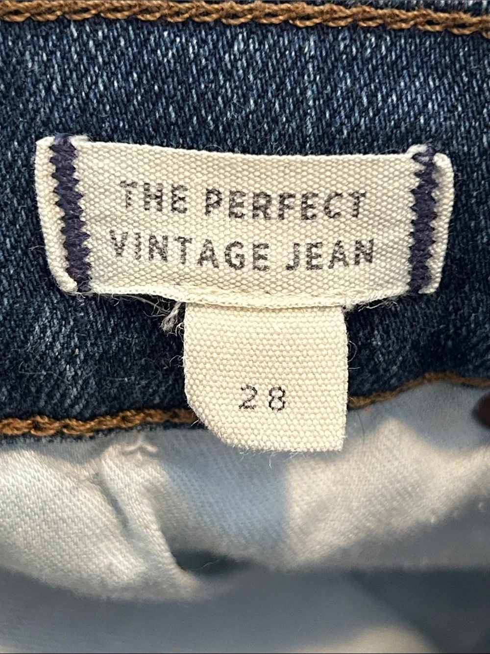 Madewell The Perfect Vintage Jean High Rise Larkspur Stretch Denim Size 28